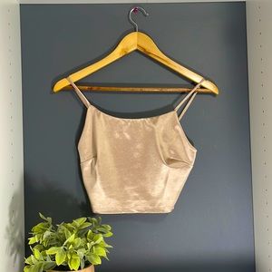 gold station crop top size small